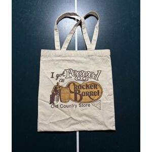 Vintage Canvas Tote Bag Funny "I Got Pegged At Cracker Barrel" Country Western